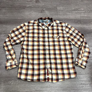 Quiksilver Shirt Mens Extra Large Button Up Plaid Long Sleeve Casual Surf Surfer